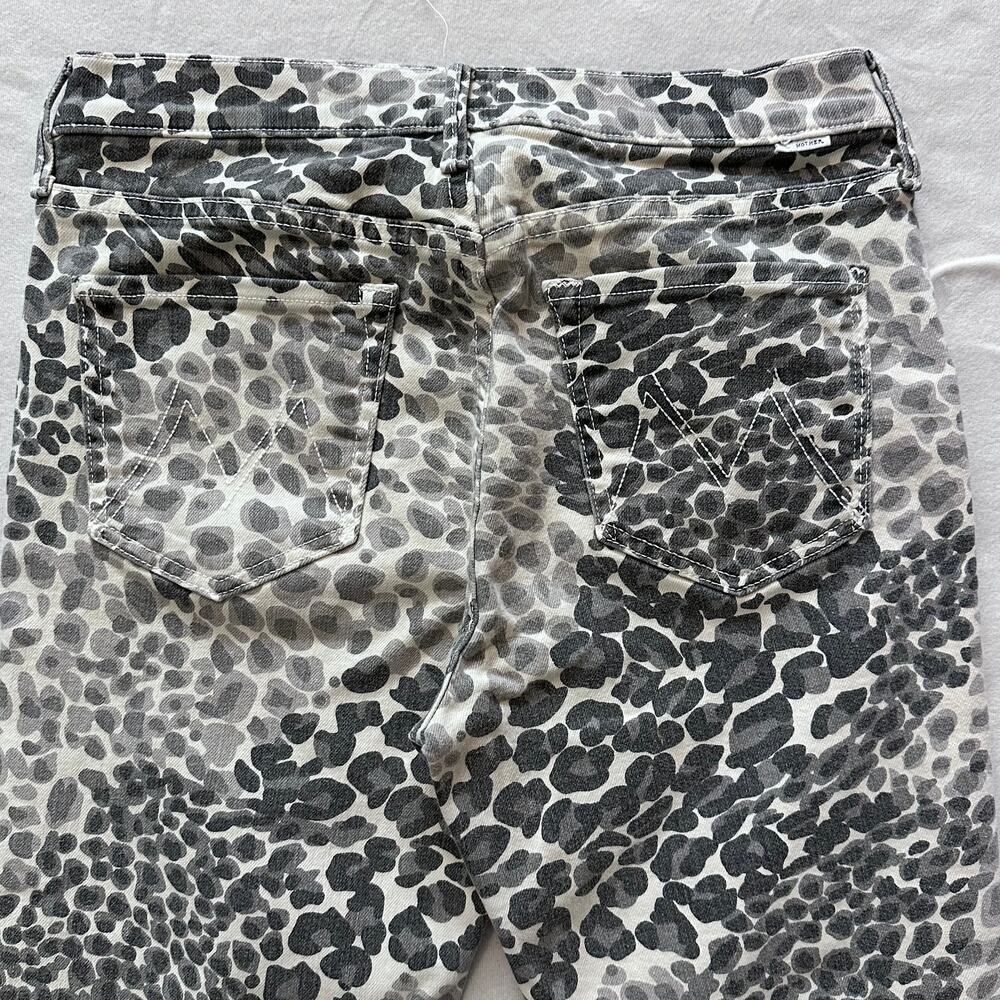 MOTHER Mid Rise Dazzler Ankle Jeans Size 29 Animal Print Skinny Grey - Picture 5 of 14